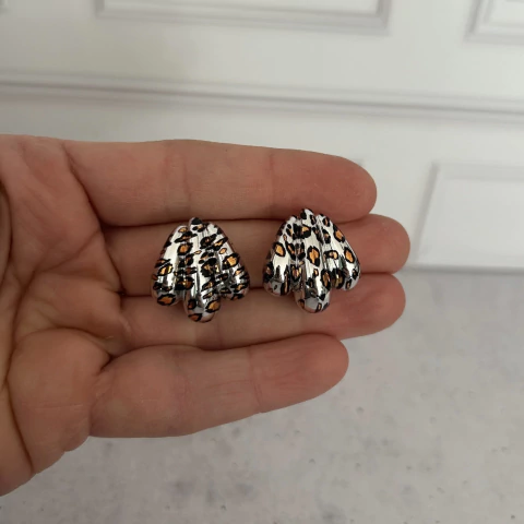 Aros triples plateados animal - comprar online