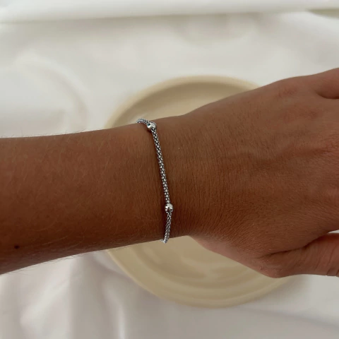 Pulsera de acero con bolitas - comprar online