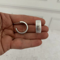 Aros ranurados plateados - comprar online
