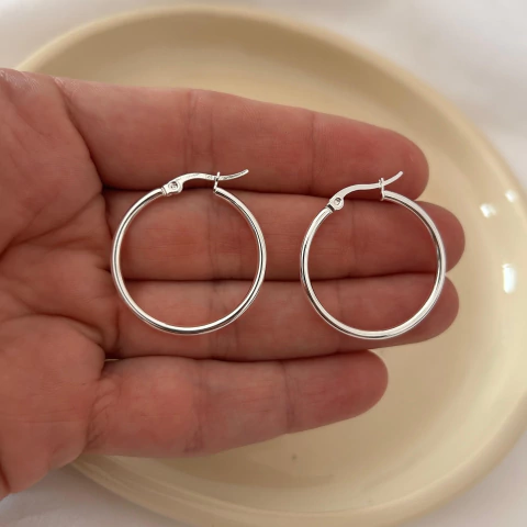 Argollas de acero blanco (30 mm) - comprar online