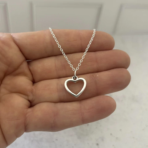 Cadenita corazon de acero blanco - comprar online