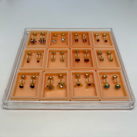 Aros abridores enchapados en oro (Strass)