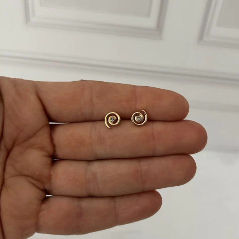 Aros espiral con strass de acero dorado - comprar online