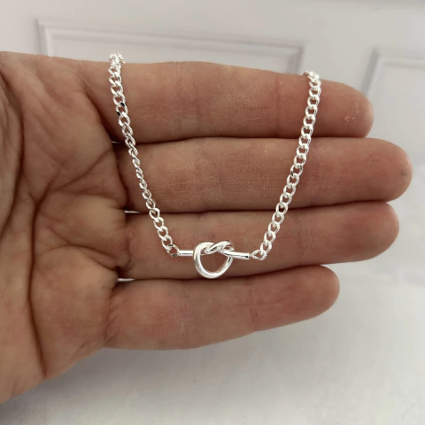 Cadenita nudo acero blanco - comprar online