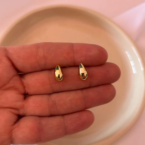 Aros mini gota dorados