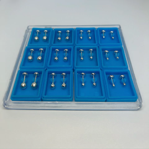 Aros abridores enchapados en plata (Bolitas)