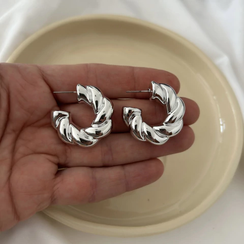 Aros Nina plateados - comprar online