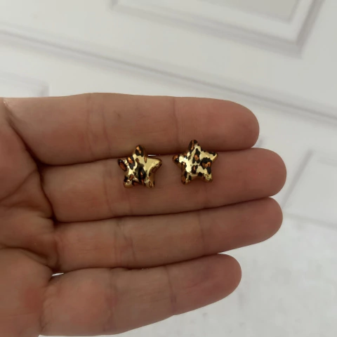 Aros estrella animal dorada - comprar online