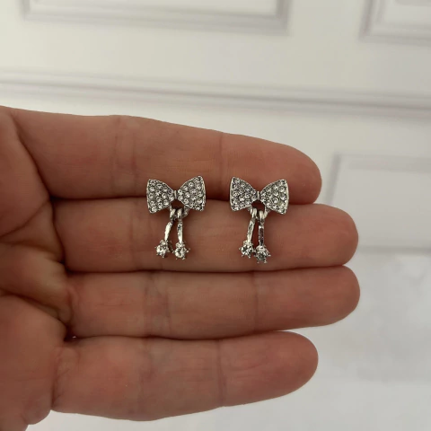 Aros moño de acero con strass - comprar online