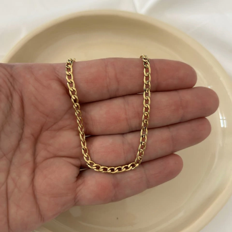 Cadenita de acero dorado 1.0 mm - 50 cm