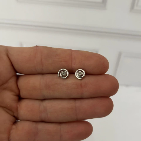 Aros espiral con strass de acero quirurgico - comprar online