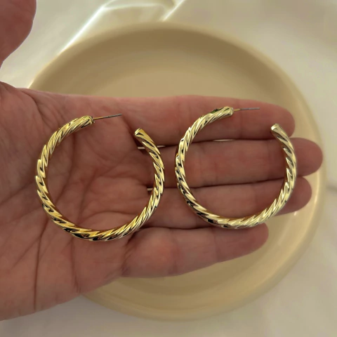 Argollas trenzadas doradas - comprar online
