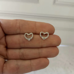 Aros corazon con strass de acero blanco en internet