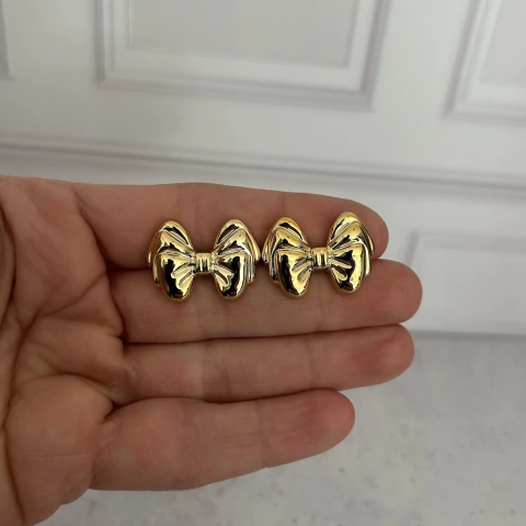 Aros moño inflado dorado - comprar online