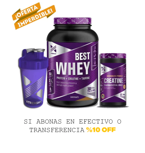COMBO XTRENGHT - PROTEÍNA + CREATINA + SHAKER