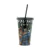 Copo Canudo Plastico Wb Jl Core Justice League Fd Preto 10X6.5X15.6Cm 500Ml