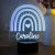 Luminária LED em Acrílico - Arco Íris Boho com Nome Personalizado