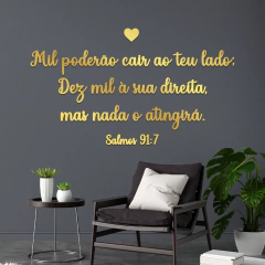 Frase Decorativa em Acrílico - Salmos 91:7 - comprar online