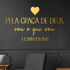 Frase Decorativa em Acrílico - 1 Coríntios 15:10