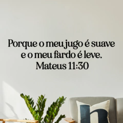 Frase Decorativa em MDF - Mateus 11:30 - comprar online