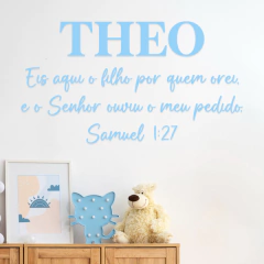 Nome do Bebê com Versículo Samuel 1:27 Personalizado em MDF - Menino