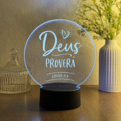 Luminária LED em Acrílico - Gênesis 22:8 - Deus Proverá