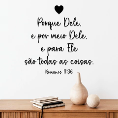 Frase Decorativa em MDF - Romanos 11:36