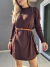 Vestido Estilo Mini Vest Marrom em Modal