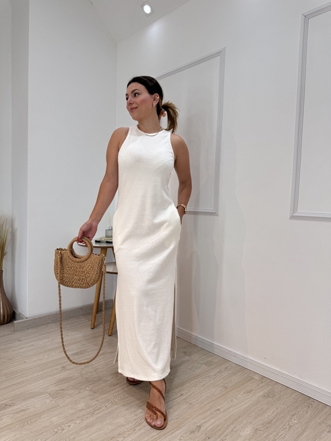 Vestido longo Ribana com Bolsos - comprar online