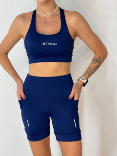 Conjunto Short Run 6 bolsos Marinho - comprar online