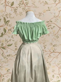CROPPED FLOR DO CAMPO EM VERDE PICKLE MIX POÁ - comprar online