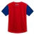 Camisa de futebol Puma Bahia Superman Drycell, vista traseira, com corpo vermelho e mangas azuis