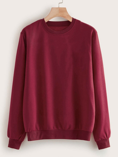 Buzo cuello redondo liso bordo