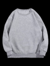 Buzo cuello redondo liso gris melange