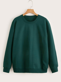 Buzo cuello redondo liso verde