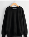 Buzo cuello redondo liso negro