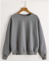 buzo cuello redondo liso gris oscuro