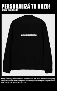 BUZO NEGRO CUELLO ALTO PERSONALIZADO