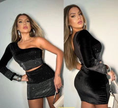 Conjunto De Veludo Com Pedraria