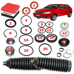 Reparo caixa direcao hidraulica Palio Fire 1.0 1.3 1.4 1.8 2001/2010 - comprar online