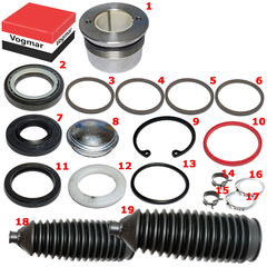 Reparo caixa direcao hidraulica Focus 2004/2005 Caixa marca TRW (Coifa sem saida Respiro) - Vogmar Peças Automotivas