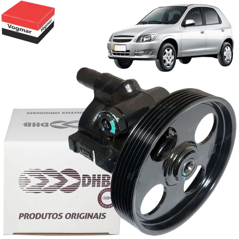 Bomba direcao hidraulica Celta 2001/2006 Motor Gasolina - Com Ar Condicionado