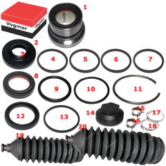 Reparo caixa direcao hidraulica CrossFox 2010/2014 Caixa marca TRW (Cremalheira Ø 23mm) - Vogmar Peças Automotivas