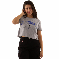 Camiseta DC Orientation Crop Cinza Mescla na internet