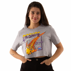 Camiseta DC Showtime Starz Crop Cinza Mescla - 360surfshop