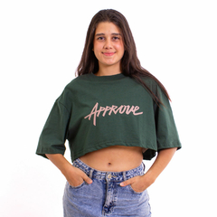 Cropped Approve New Classic Verde/Bege na internet