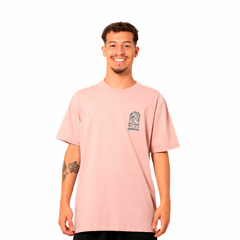 Camiseta Rvca Sketch Palm Rosa Claro