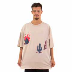 Camiseta Approve Over Trails Bonfire Bege - comprar online