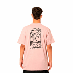 Camiseta Rvca Sketch Palm Rosa Claro - 360surfshop