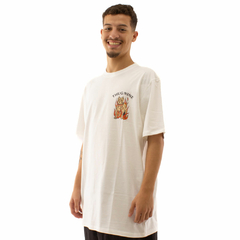 Camiseta Thug Nine Flaming Reaper Branco - 360surfshop